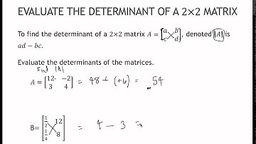 138 Evaluate the Determinant of a 2x2 Matrix (6.5)