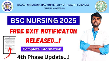 Free Exit❓ - knruhs bsc nursing notification 2025 ts | knruhs notification 2025 | KNRUHS BSC Nursing