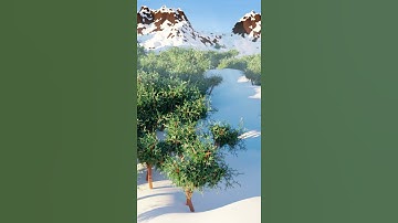 Winter mood - Speed modeling forest landscape in Blender 2.93 #Shorts