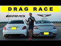 Mercedes-Benz C43 AMG vs Genesis G70 3.3T fight! Roll and Drag Race.