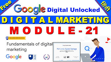MODULE 21 | Get started with analytics | FUNDAMENTALS OF DIGITAL MARKETING | Google Digital Unlocked