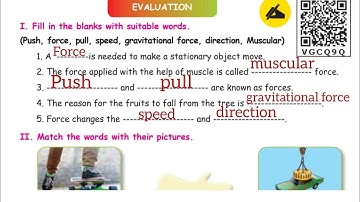 3rd std - science || Term 1 - unit 3 || Force - book back answers || question answers