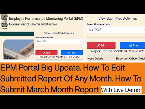 EPM Portal Big Update. How To Edit Submitted Report Of Any Month. How To Submit March Month Report