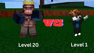 killing gorilla king at level 1 in blox fruits