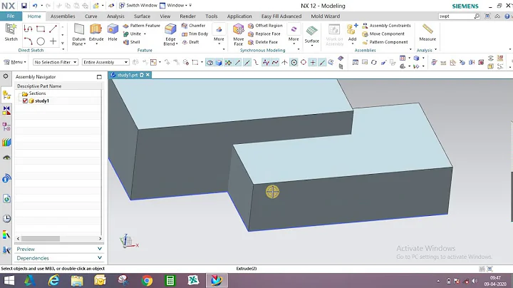 NX12 Tutorial for beginners part 1