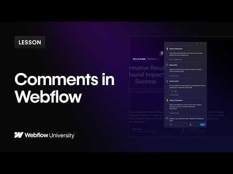 Comments in Webflow – Webflow tutorial