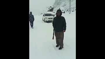 Hunting in snow with shotgun single barrel in Pakistan