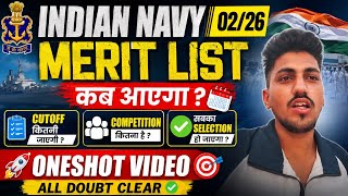 02/2026 Batch Indian Navy Merit List🤔 Vacancy बढ़ गई 🤫😱 Good News from Ins Chilka Training Centre🤫❤️