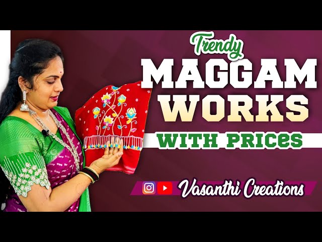 vasanthi Creations Trendy Maggam works with prices #maggamwork #maggam #blouse class=