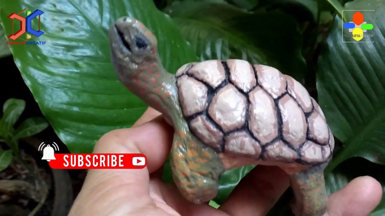  Cara  Membuat  Kura  kura  Dari  Bubur Koran Bekas DIY Turtle 