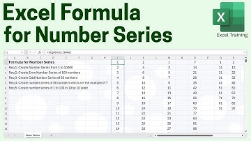Excel Formula for Number Series