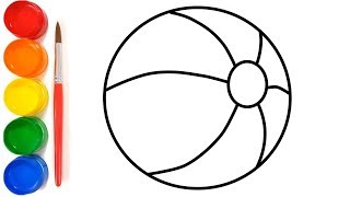 BEACH BALL COLORING PAGES LEARN COLORS FOR KIDS | TOY TOY ART