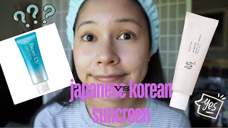 K-BEAUTY VS. J-BEAUTY SUNCREEN. BIORE VS. BEAUTY OF JOSEON. WHICH ONES BETTER?! | elifestyle