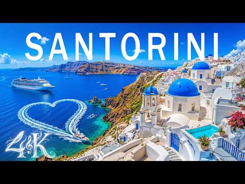 Santorini 4K Drone Footage 🇬🇷 Blue Domes & Aegean Sea Views That Feel Unreal 🌊