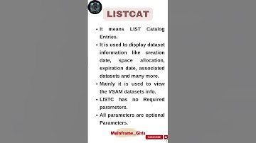 Mainframe IDCAMS LISTCAT #mainframe #utilities #youtube #ibm #listcat #commands #functions