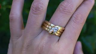 1888 Antique Victorian Snake Ring 15K D Old Mine Cut Diamond