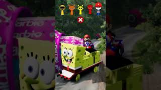 GummyBear va Spiderman vs Ironman vs barbie vs McQueen vs bollard vs yashl357 #automobile #beamngrao