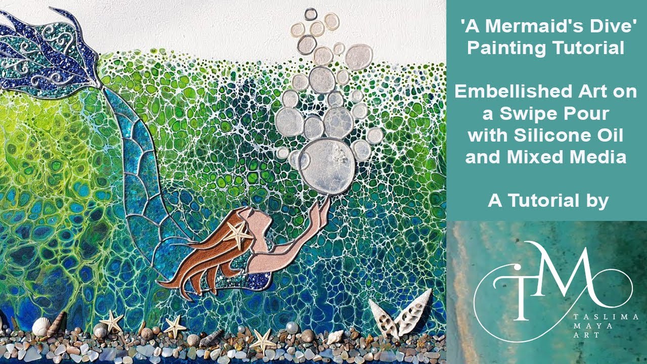 5. Acrylic Pouring with Hot Glue Gun Tutorial | Mermaid Swipe Technique | Tanya Mundt Inspired!