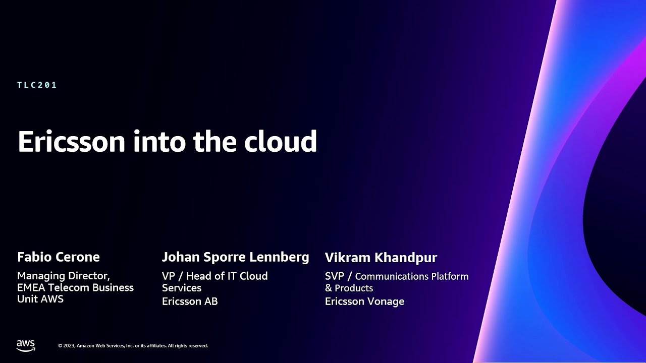 AWS re:Invent 2023 - Ericsson into the cloud (TLC201) - YouTube