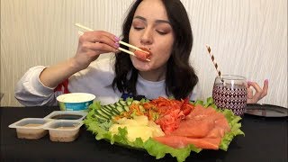 MUKBANG | Trout fillet | Филе форели и свежие овощи | не ASMR (salmon) MUKBANG | Trout fillet | Филе форели и свежие овощи | не ASMR (salmon)