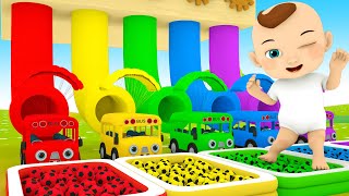 The Wheels on the Bus Best Dance Party | Toy Car And Pop It Game | Nursery Rhymes