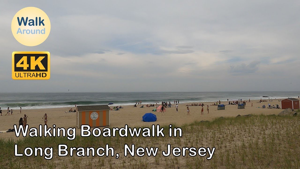 4K60】 Walking - Walking Boardwalk in Long Branch, New Jersey 