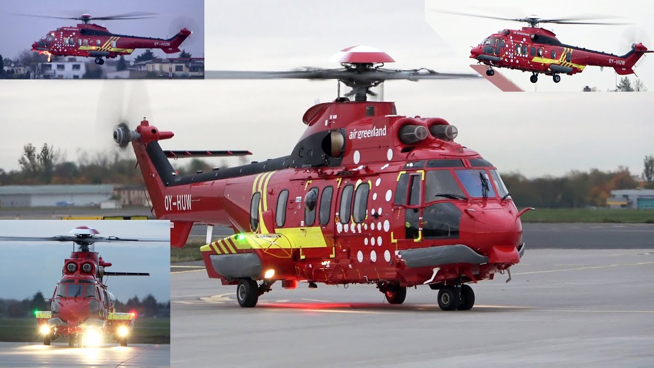 Eurocopter EC 225 Super Puma, Air Greenland, OY-HUW at Airport.
