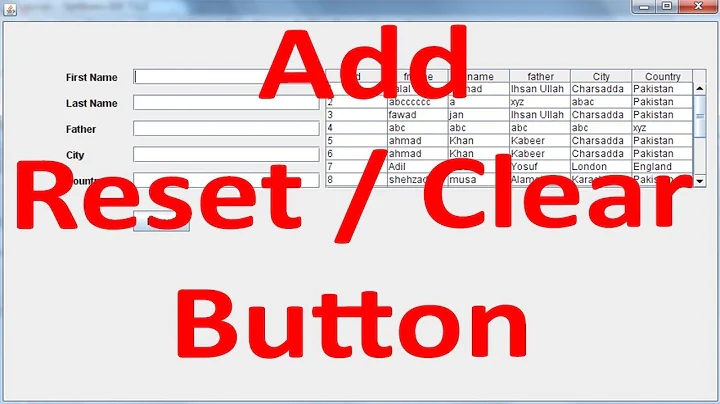 Java SWING #09 - Reset/Clear Button in Java Netbeans