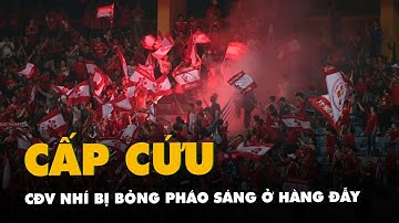 Cấp cứu 1 CĐV nhí của Hải Phòng bị bỏng vì pháo sáng trên sân Hàng Đẫy
