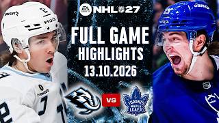 Utah Mammoth Vs Toronto Maple Leafs Full Game Highlights Oct 13, 2026 NHL 27 Simulation