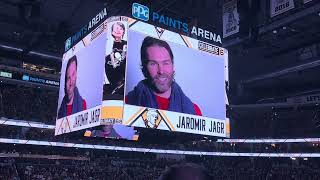 Jaromir Jagr jersey retirement whole ceremony 2/18/24 Penguins vs Kings