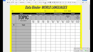 Data Binders in Your Classroom  World Languages Example