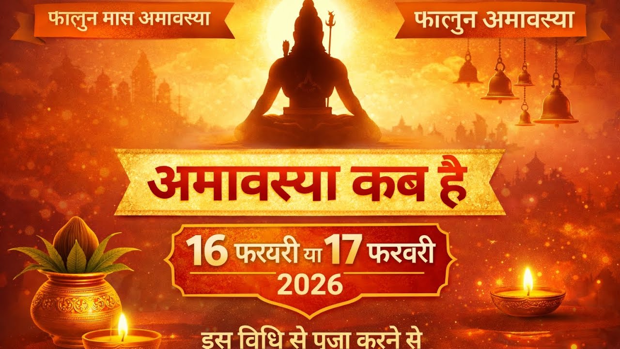 अमावस्या कब है?16 या 17 फरवरी 😱 फाल्गुन अमावस्या 2026सही तिथि और पूजा विधि || #2026 #amavasya 