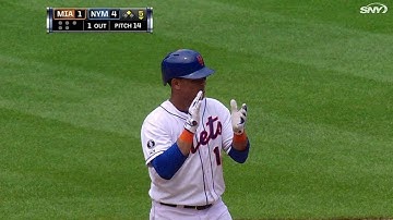 MIA@NYM: Lagares hits an RBI double to center field