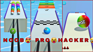 MAX LEVELS in BALL RUN 2048 - NOOB vs PRO vs HACKER