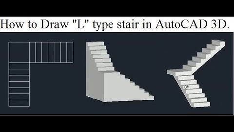 How To Draw L-Type Stairs with presspull in AutoCAD 3D for Beginner #tutorial #stairs #autocad