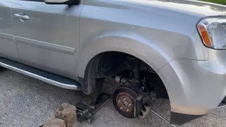 How to change front brake pads and rotors on a 2014 Honda Pilot EX-L 4wd