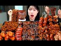 ASMR MUKBANG| 직접 만든 불닭 짜장 버섯 양념치킨 소세지 먹방 &amp; 레시피 FRIED CHICKEN AND FIRE NOODLES EATING