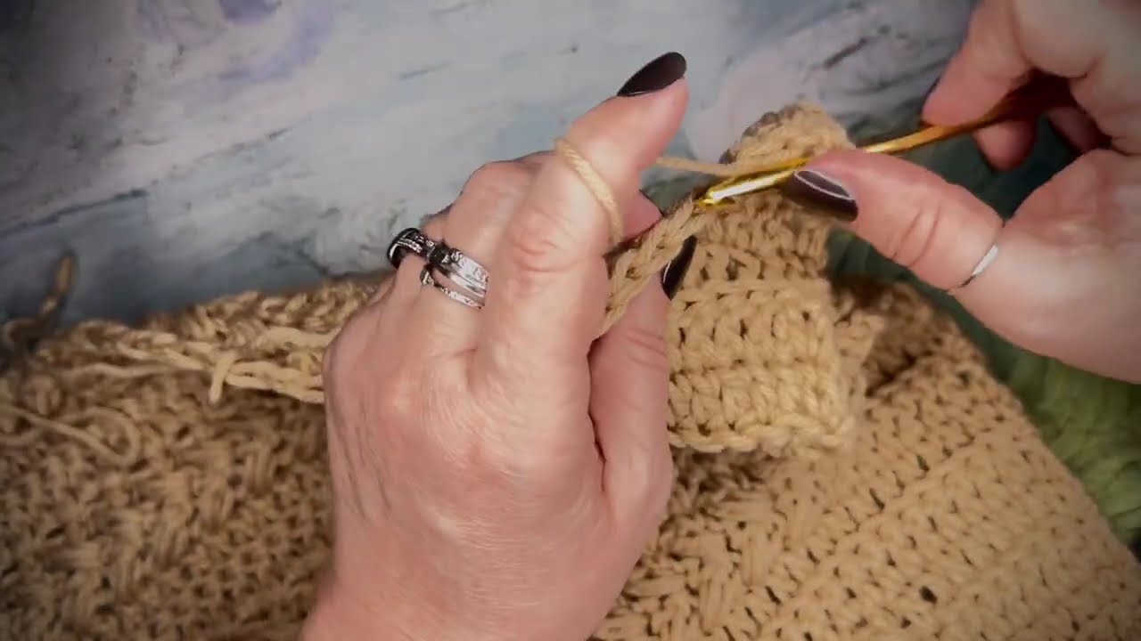 Easy Crochet as you go -Reversible Ribbed Border- Starting a customizable afghan border