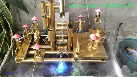 Bộ tiểu cảnh guồng nước dân tộc 7 người