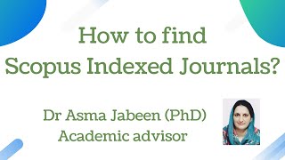How to find Scopus indexed Journals