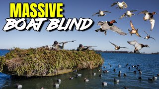 7 SPECIES FROM A MASSIVE BOAT BLIND!! (DIVER DUCK HUNTING BIG WATER)