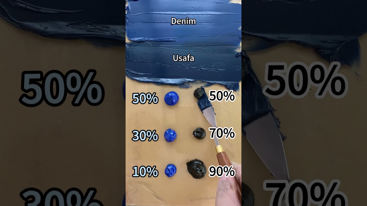 Oil Paint Blue Vs Black, Very Satisfying and Relaxing Color Mix!