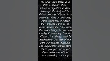 What is yolo ? #machinelearning #aiexplained #aiforeveryone #artificialintelligence #ml #cv #yolo