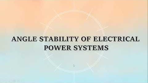 Power system stability: Small signal stability