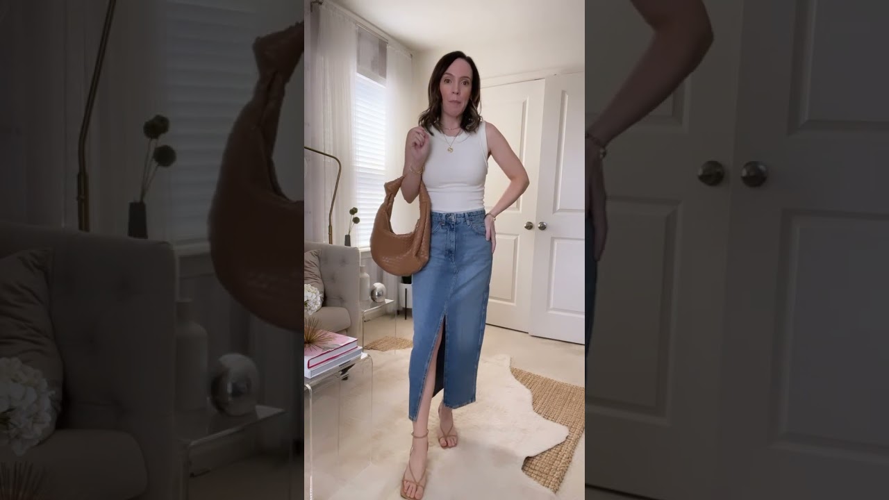 How to style a denim midi skirt