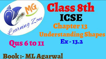 Class 8th ICSE Math | Ch 13 - Understanding Shapes | Ex 13.2 question 6 to 11.