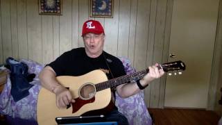 Video thumbnail of "2162 -  Blueberry Hill -  Fats Domino vocal & acoustic guitar cover & chords"
