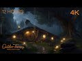 Hobbit hollow  thunderous nightfall in the enchanted woods  12 hours of rain  thunder ambience