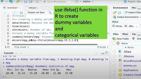 use ifelse() function in R to create dummy variables and categorical variables